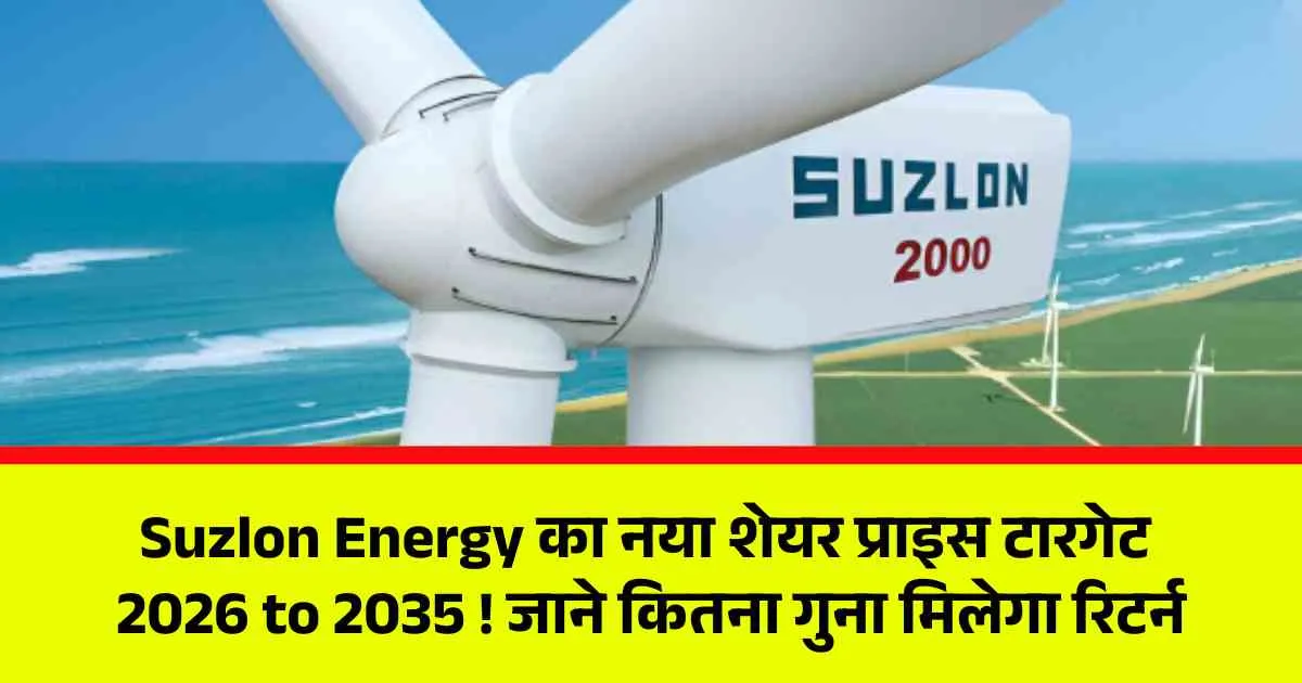 Suzlon Energy का नया शेयर प्राइस टारगेट 2026 to 2035 ! जाने कितना गुना मिलेगा रिटर्न